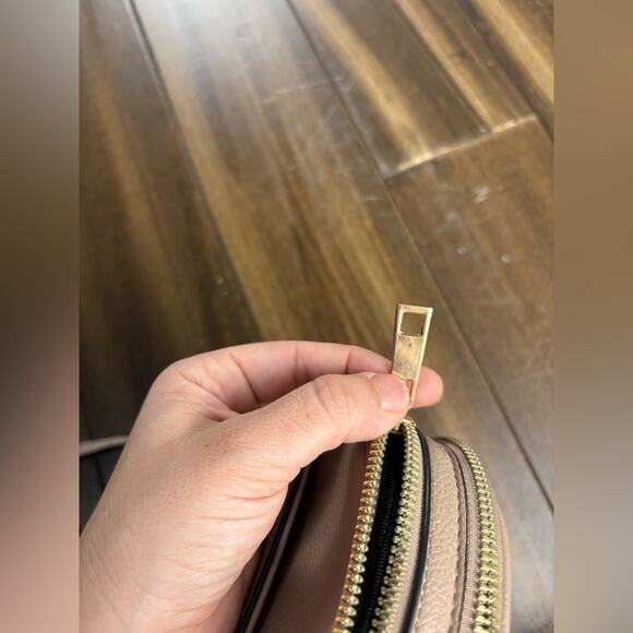 Adjustable Strap Chain Zipper Beige Crossbody Bag Purse Handbag - Picture 10 of 15